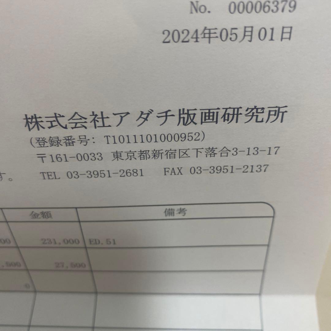 加賀温　KAGA ATUSHI アダチ版画　直筆サイン　エディション入り