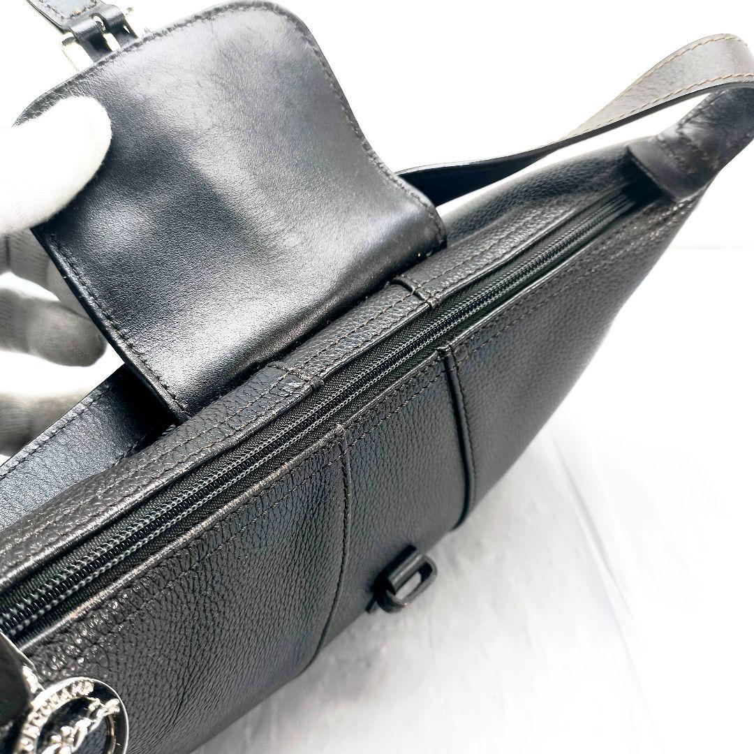 美品 ロンシャン シボ革 ショルダーバッグ LONGCHAMP