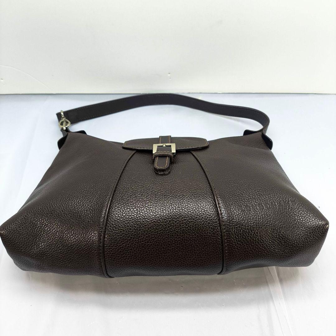 美品 ロンシャン シボ革 ショルダーバッグ LONGCHAMP