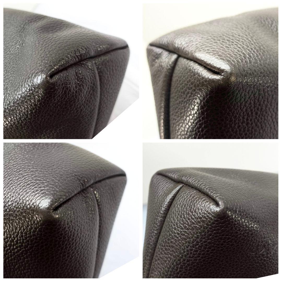 美品 ロンシャン シボ革 ショルダーバッグ LONGCHAMP