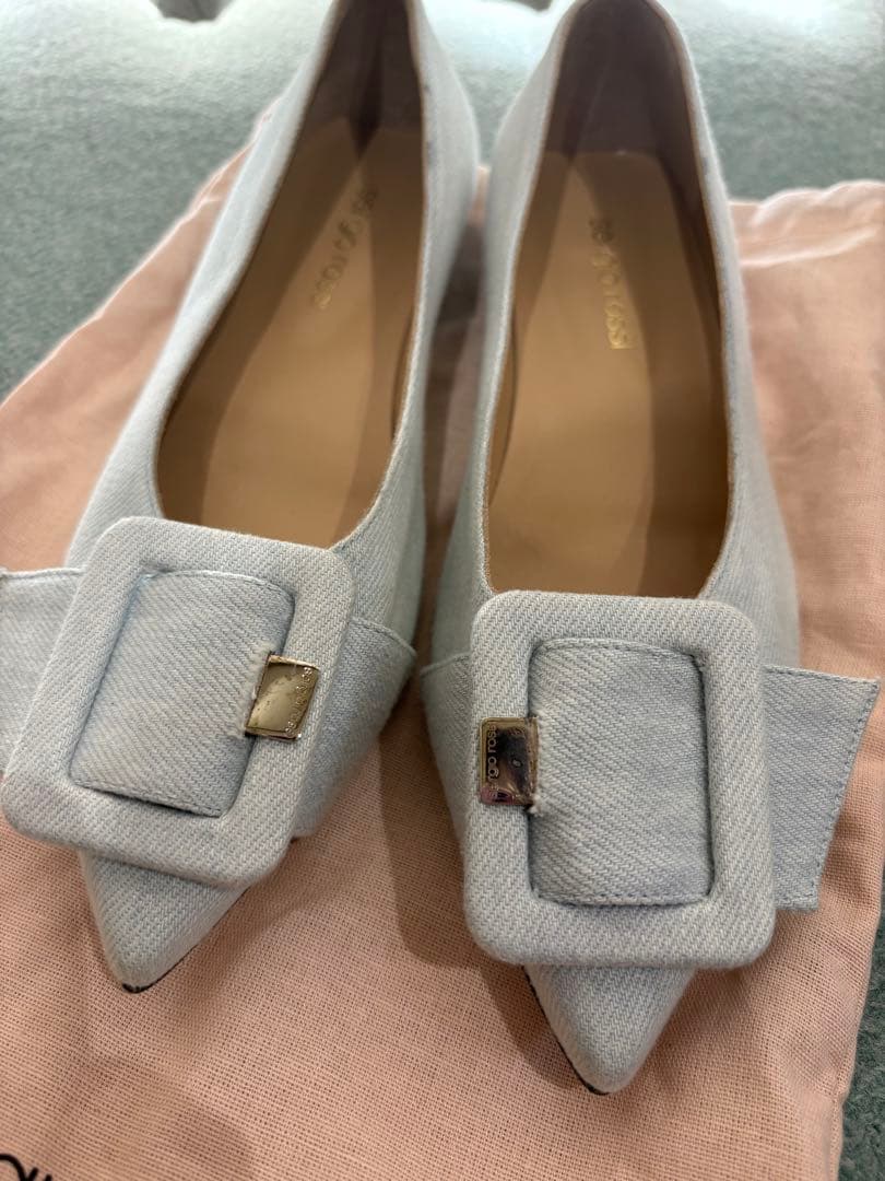 sergio rossi SR MILANO MIA ライトブルーデニム35.5