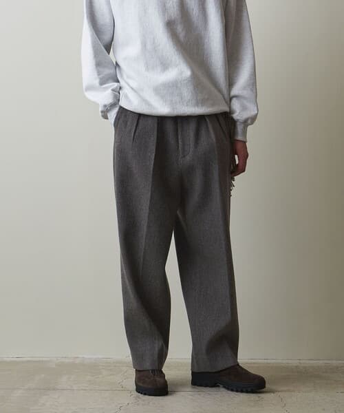 Steven Alanクッキークロス インツープリーツ ドレス トラウザーズ L