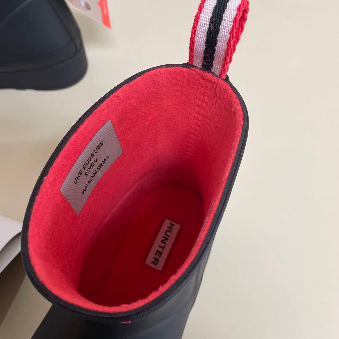 HUNTER ブラック ショートレインブーツ UK6/25cm