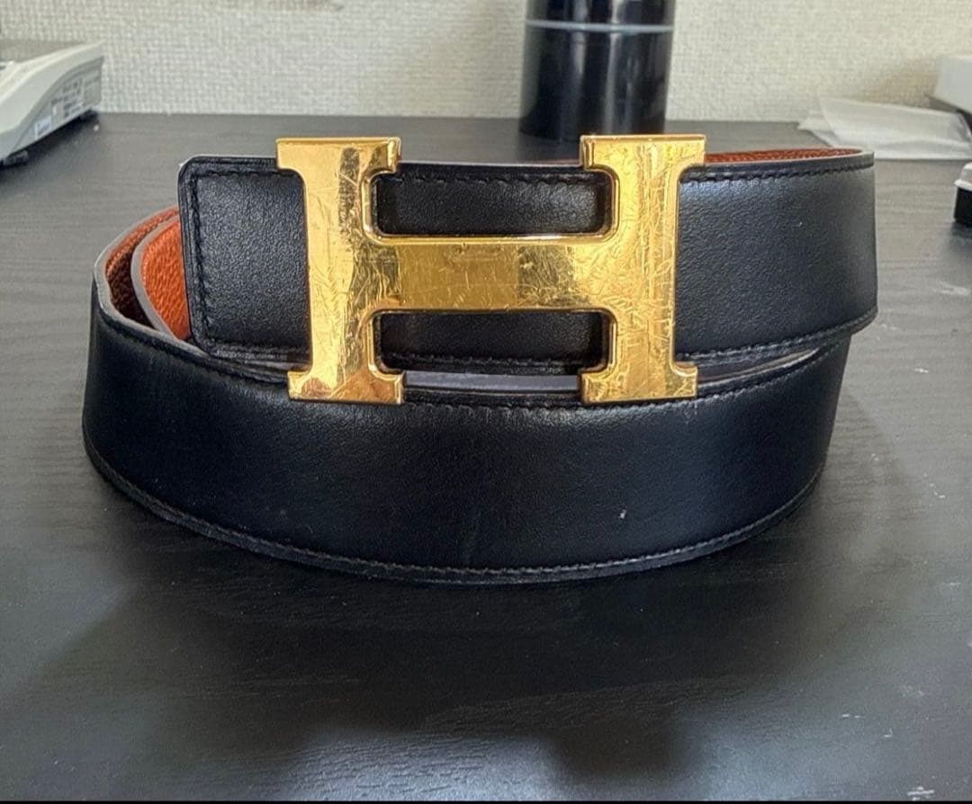 HERMES エルメス コンスタンスリバーシブルベルト85ゴールドカラーバックル