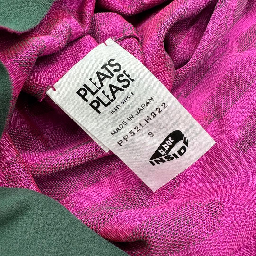 【人気】pleats please 長袖カットソー　ワンピース　総柄　サイズ3