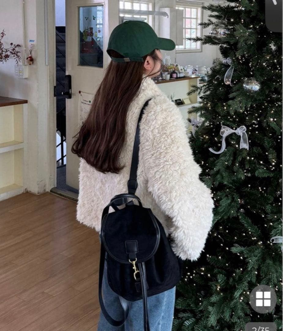 nugu ボアセミクロップドファージャケット アウター