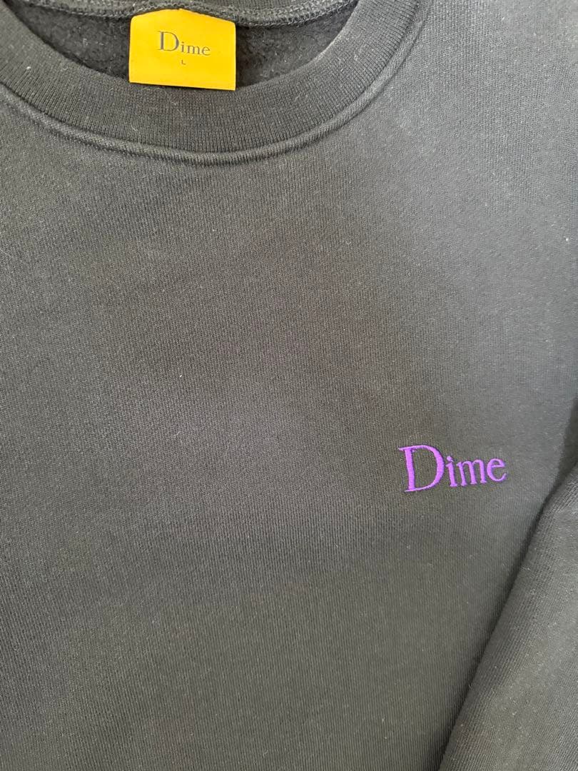 Dime ブラック クルーネックスウェット　L