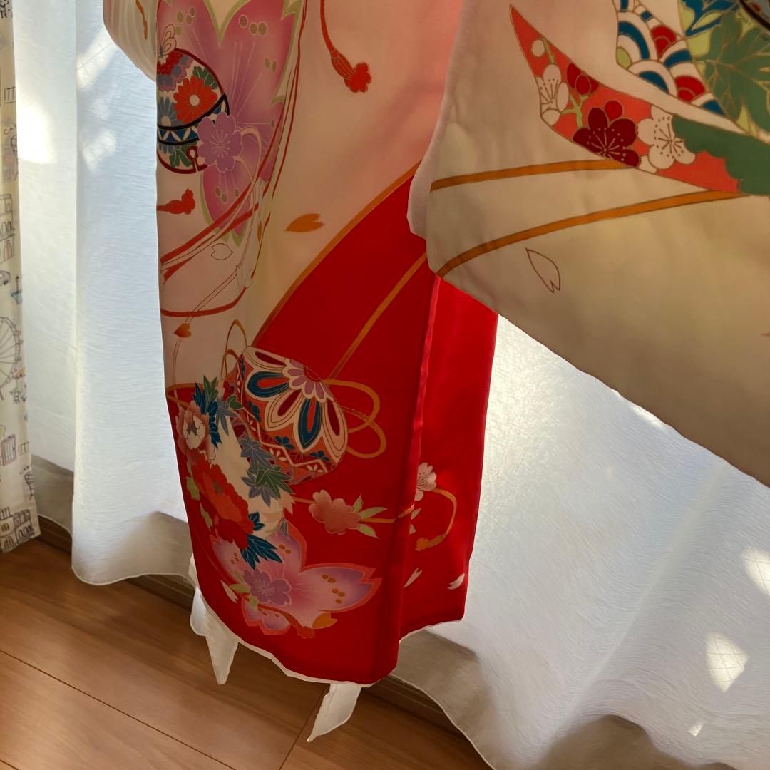 あこがれゆめ　お宮参り 女の子 着物 女児祝着 正絹 のしめ 初着 産着　白地