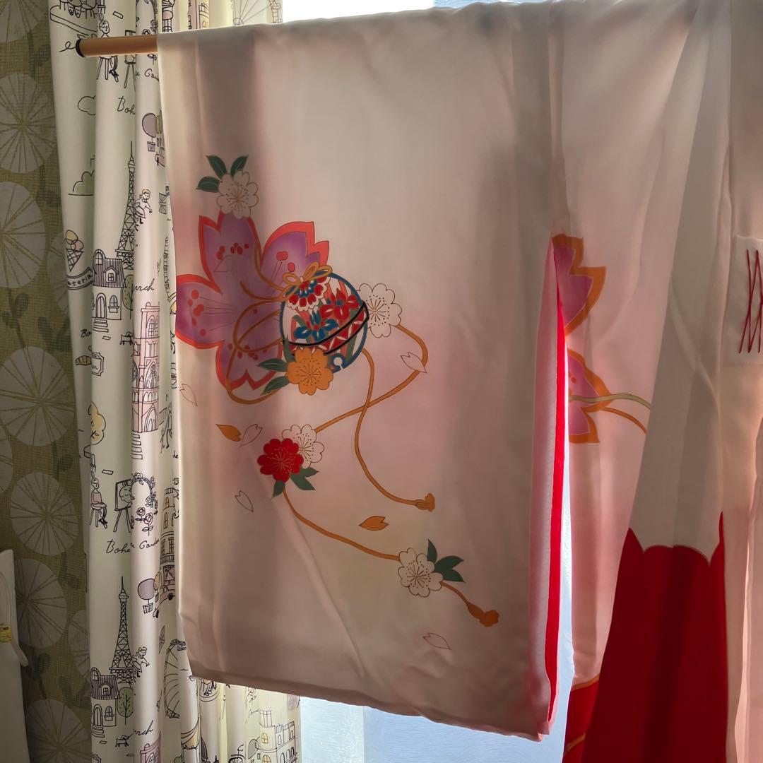 あこがれゆめ　お宮参り 女の子 着物 女児祝着 正絹 のしめ 初着 産着　白地