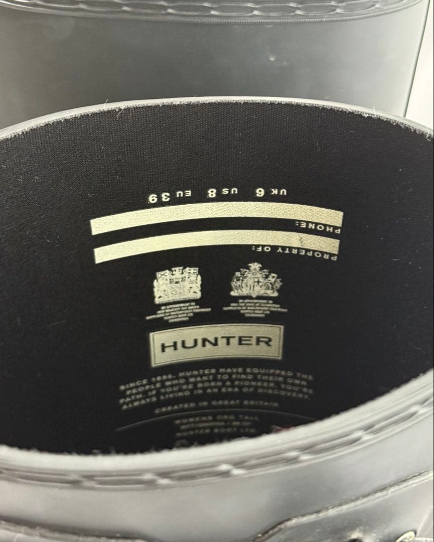 美品 ハンター hunter レインブーツ ロング 黒 レディース