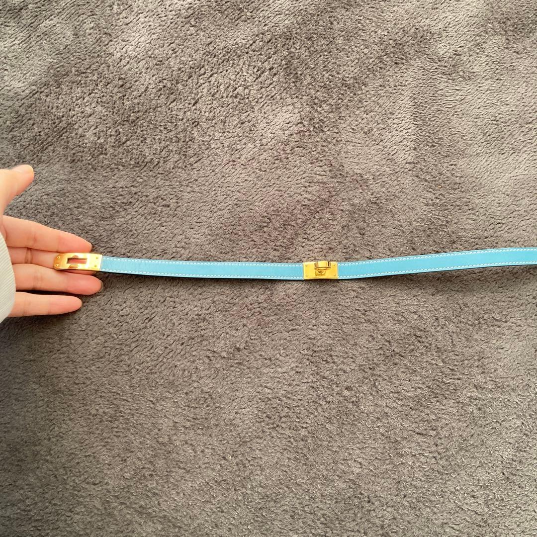 HERMES エルメス　ケリー　ブレスレット　ブルー× ゴールド
