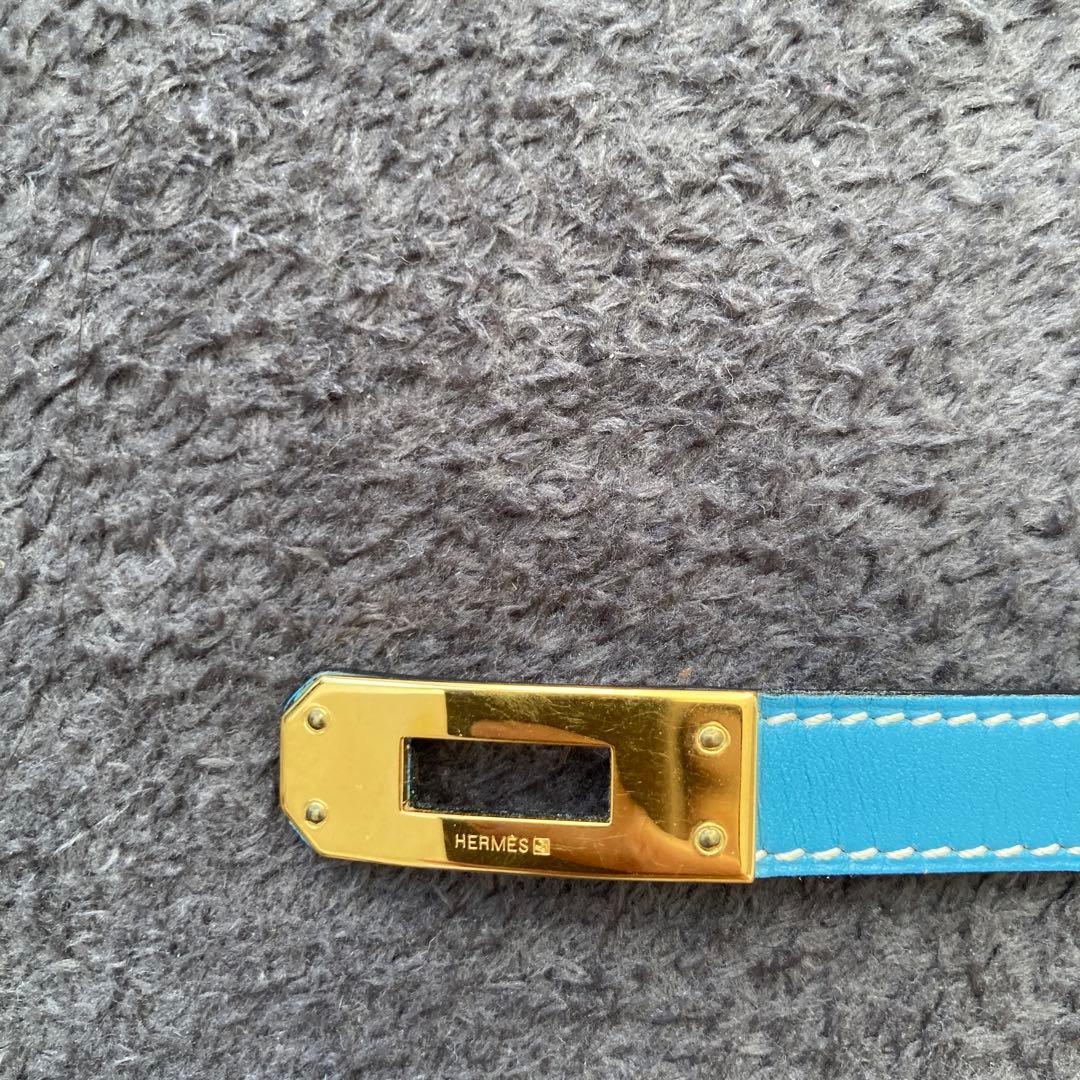 HERMES エルメス　ケリー　ブレスレット　ブルー× ゴールド