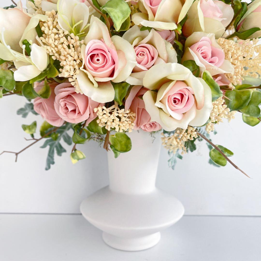 光触媒フラワーアレンジメント｜ローズを贅沢に束ねた くすみカラーの高級アレンジ