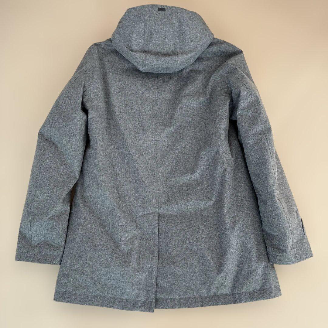 Herno グレー ダウンジャケット フード　ヘリンボーン