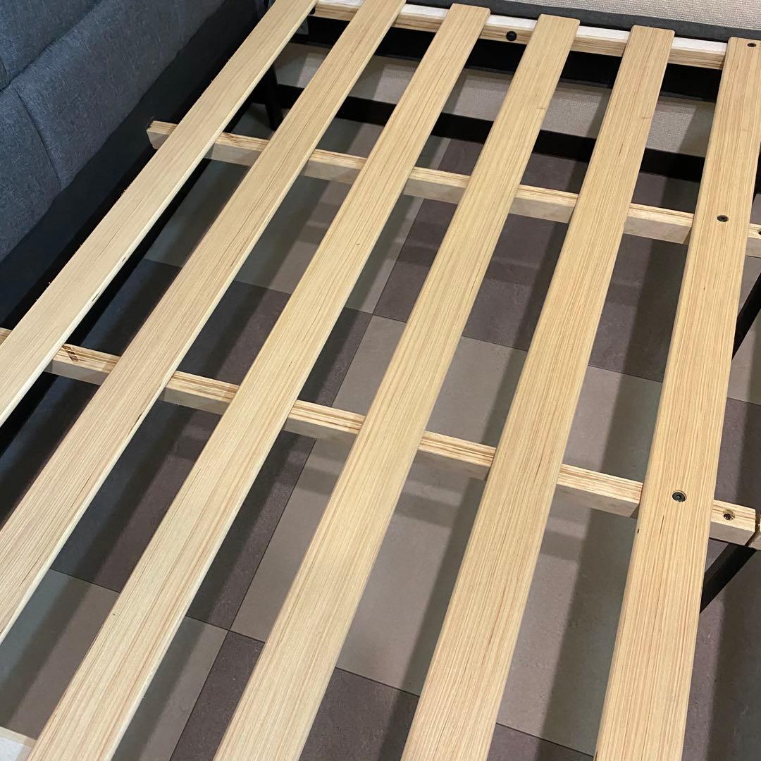 ダブルベッド ファブリックベッド コンセント付