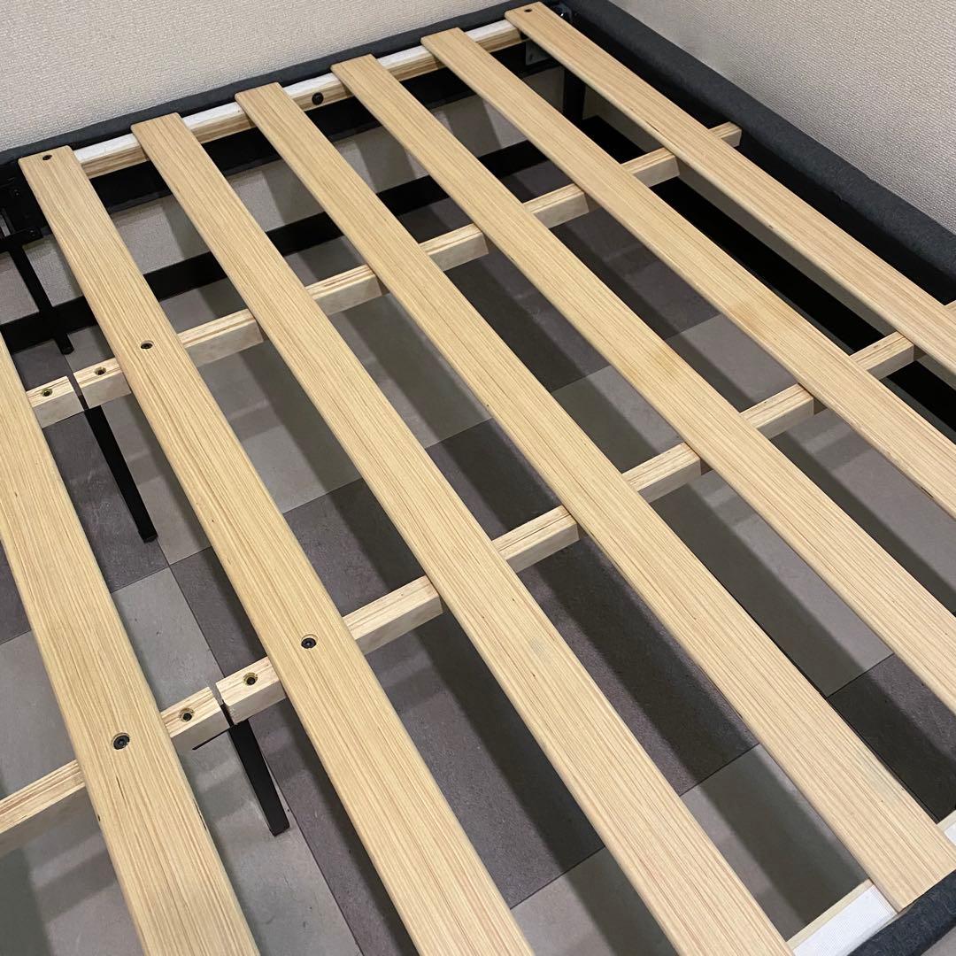 ダブルベッド ファブリックベッド コンセント付