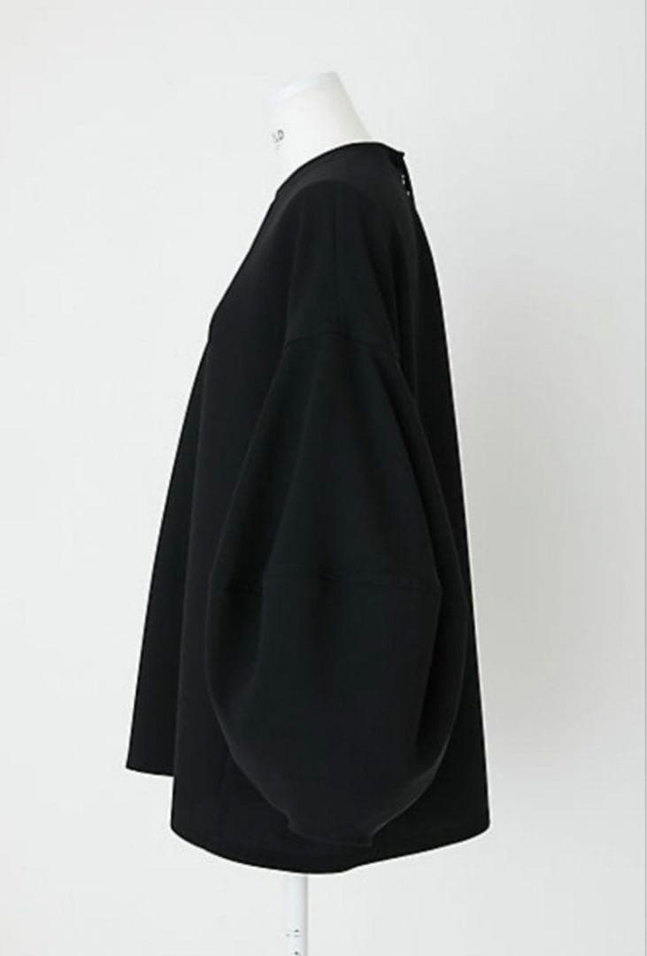 ENFOLD PEジョーゼット ドレープスリーブPULLOVER 黒