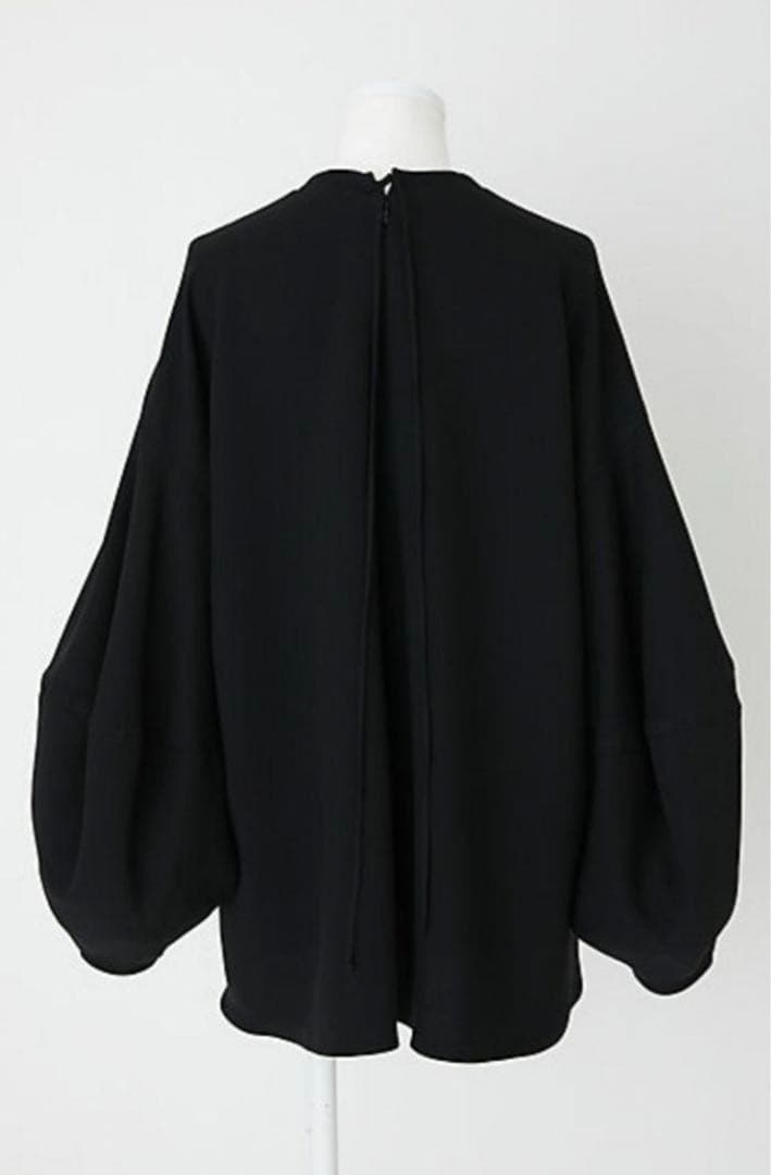 ENFOLD PEジョーゼット ドレープスリーブPULLOVER 黒