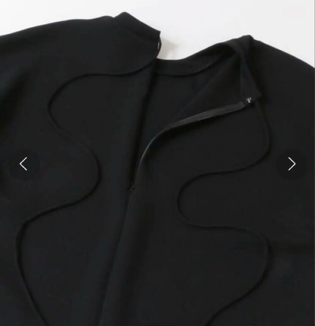 ENFOLD PEジョーゼット ドレープスリーブPULLOVER 黒