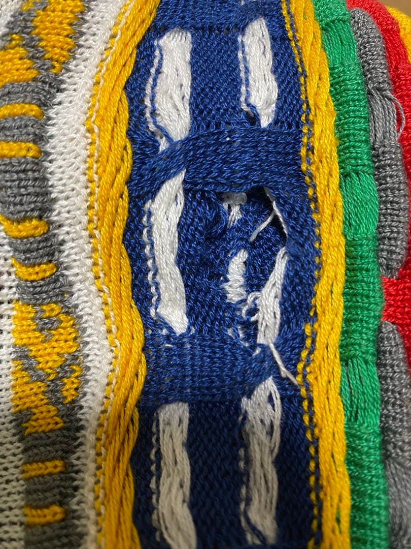 【XL】クージー　COOGI　3D　ニット マルチカラー　総柄 90s