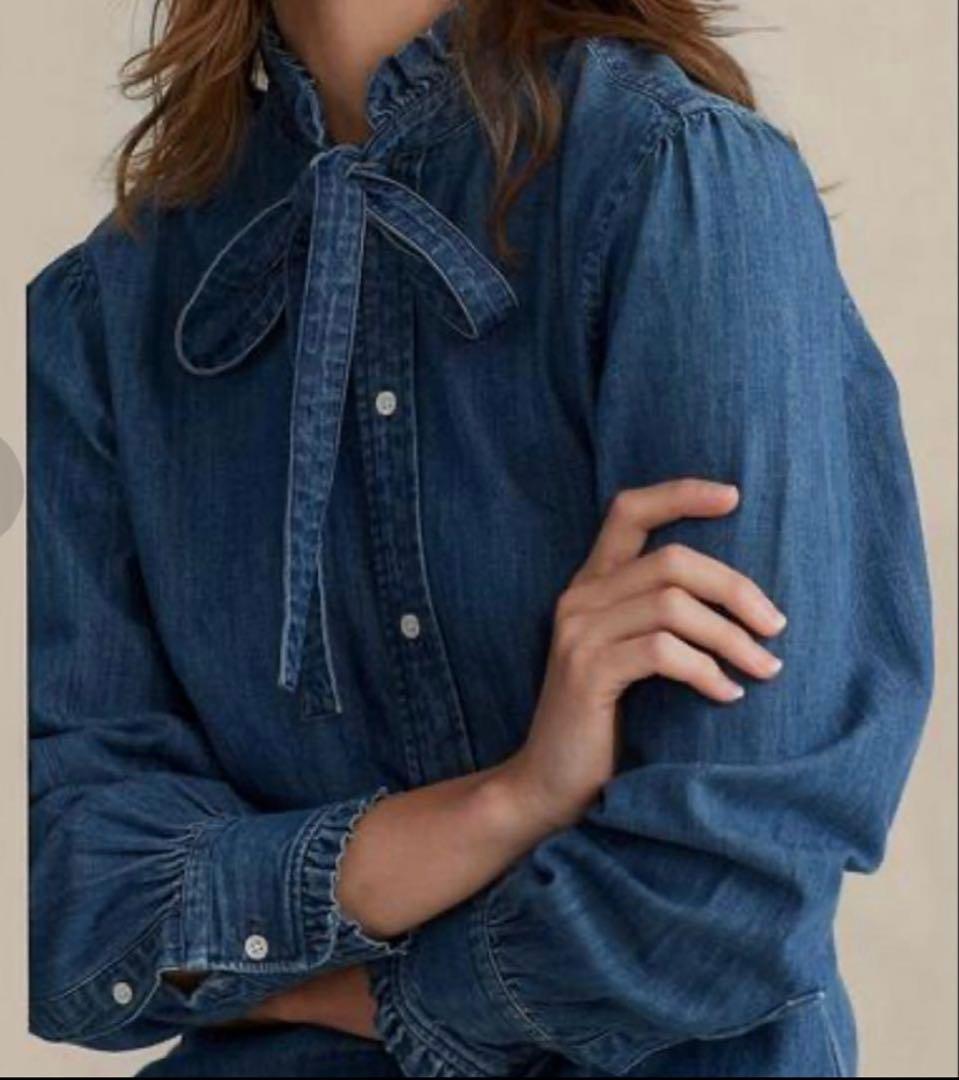 ポロラルフローレン　デニムタイネックシャツ