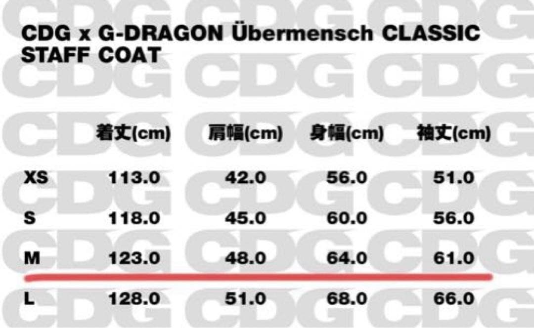 CDG G-DRAGON コラボ CLASSIC STAFF COAT
