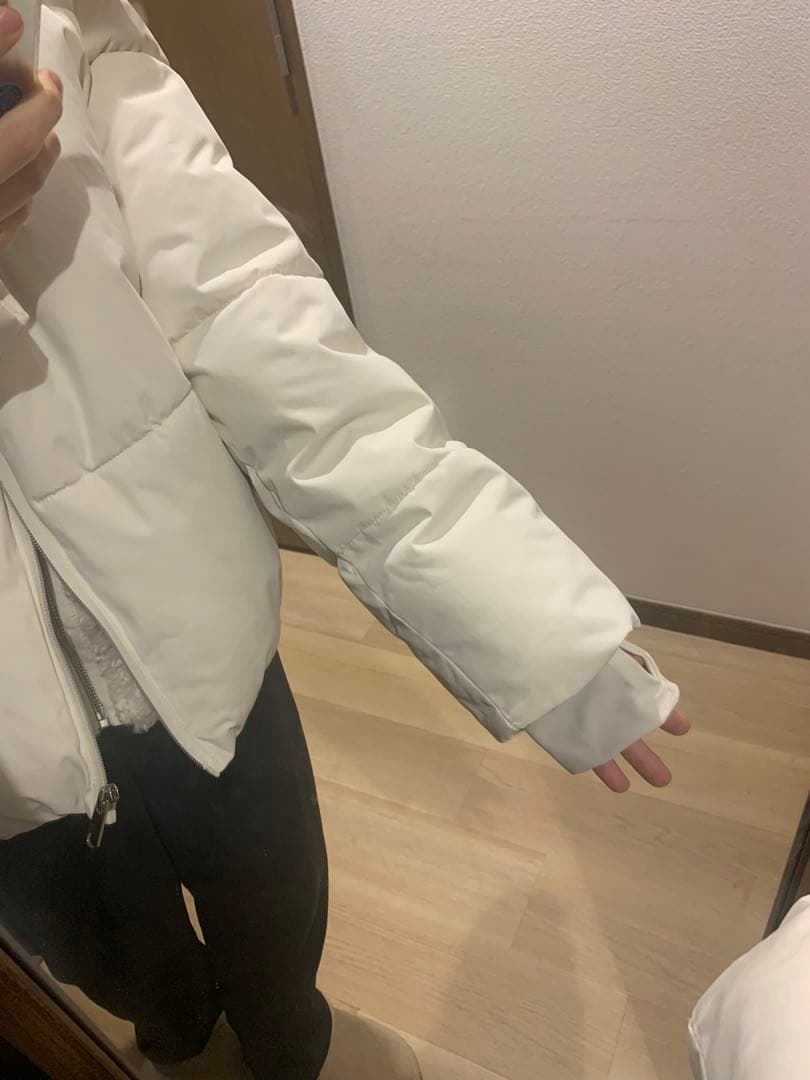 ZARA フェイクシープスキンフード付き撥水ウィンドブレーカー　XL 着画有り