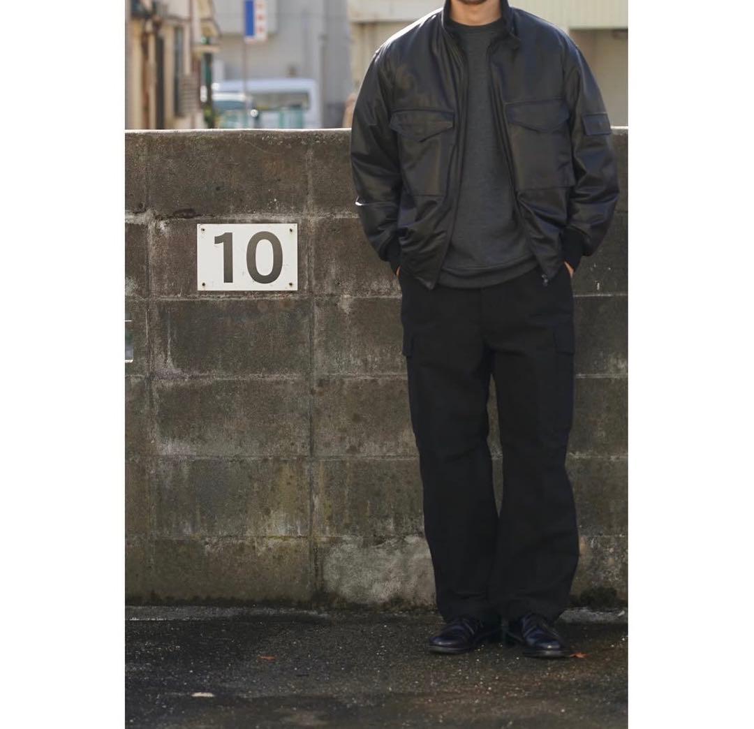 COMOLI 1 モールスキンBDUパンツ ブラック カーゴパンツ