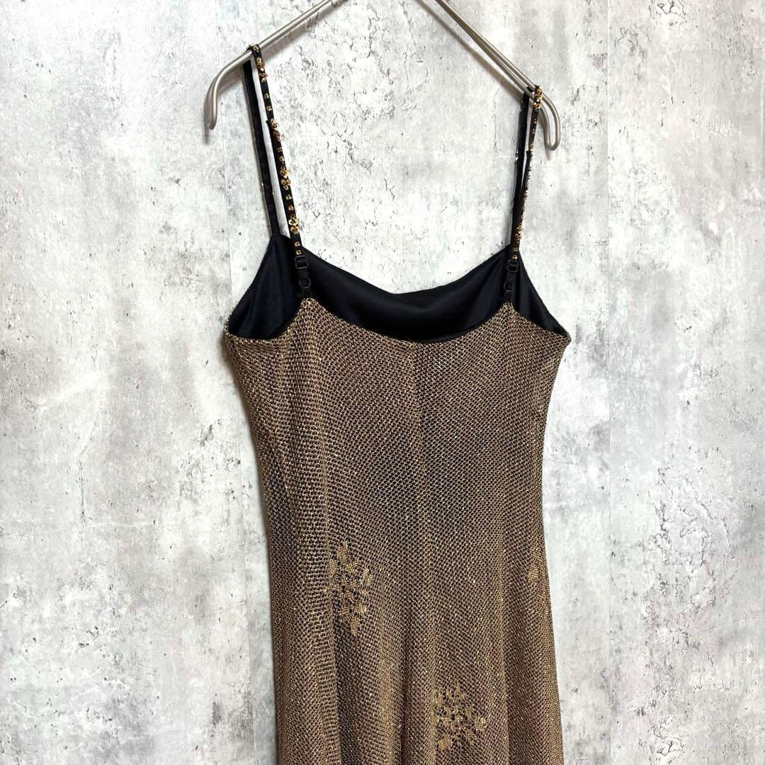 【BETSEY JOHNSON】キャミロングワンピース ドレス S 光沢きれいめ