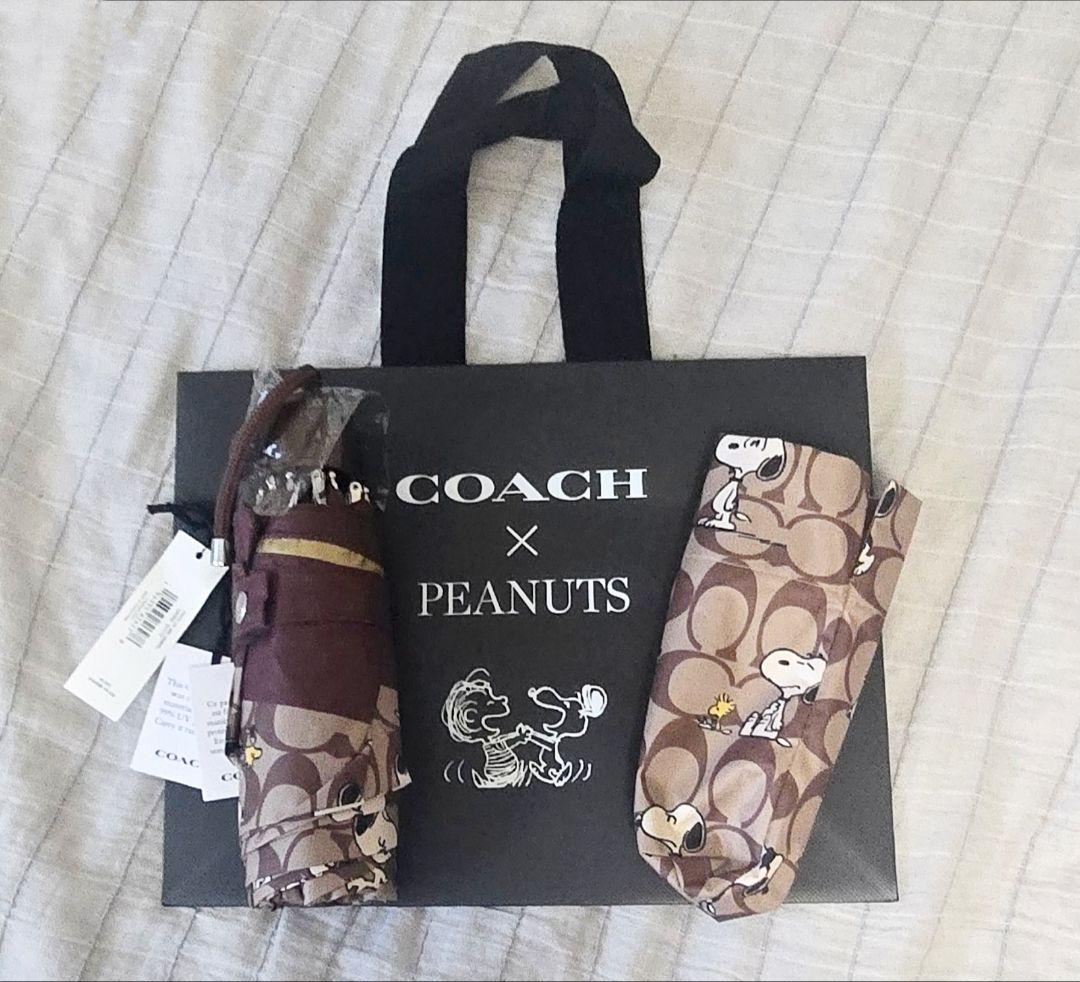COACH×PEANUTS 晴雨兼用折り畳み傘 COACHショッパー付き