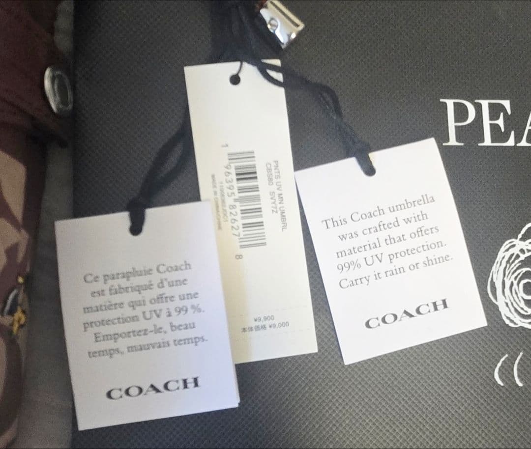 COACH×PEANUTS 晴雨兼用折り畳み傘 COACHショッパー付き