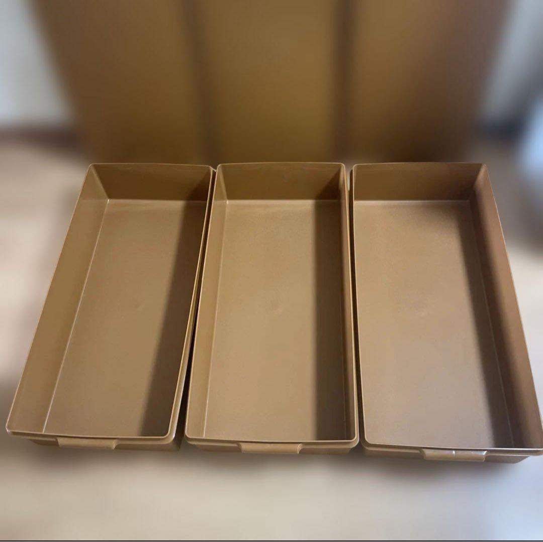 ★タッパーウェア❗️ロングスーパーケース.セピアカラー.38 Lおまとめ3個セット