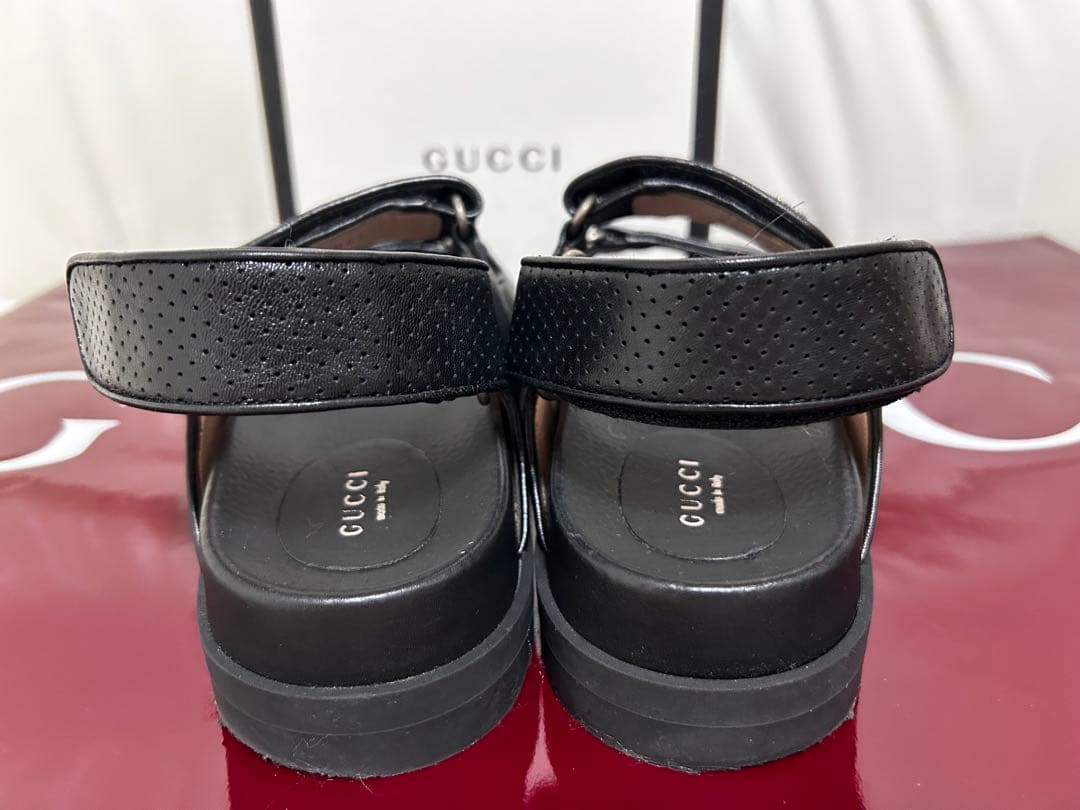 専用！美品GUCCI ブラック サンダル ベルクロ レザー サイズ36ハーフ