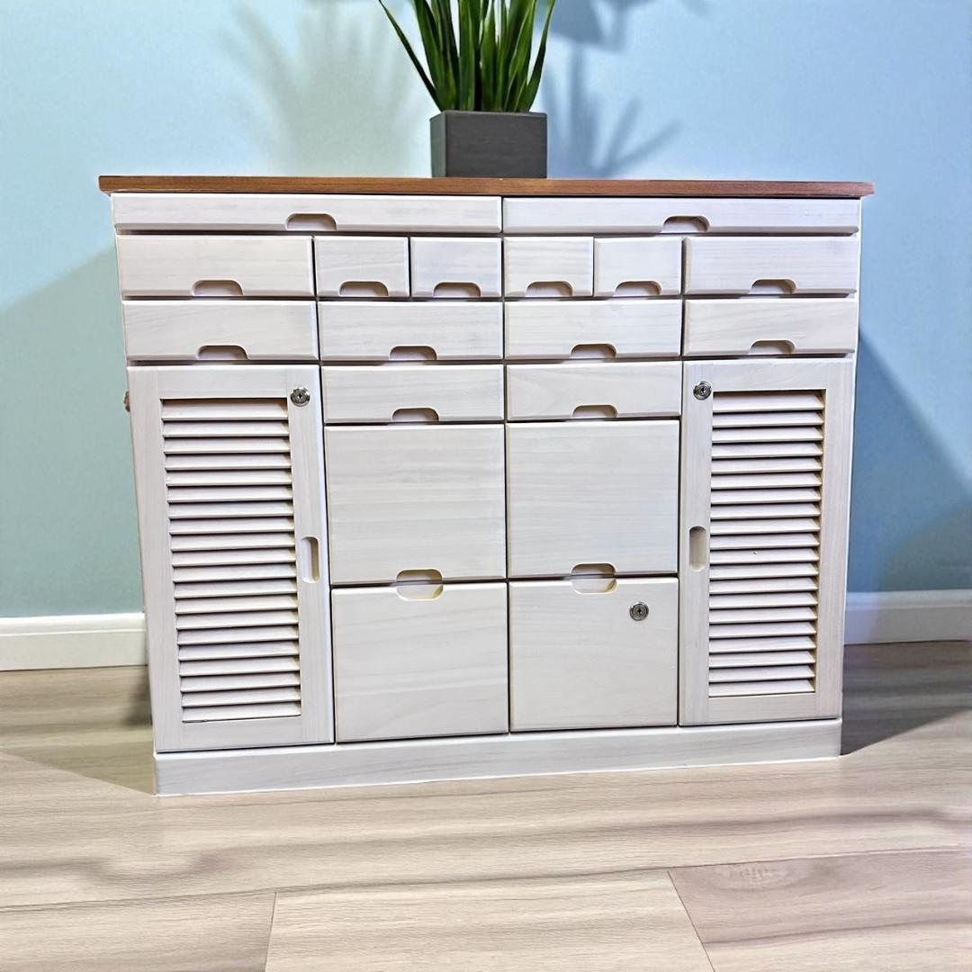 FAX台　引き出しいっぱいチェスト　電話台 収納