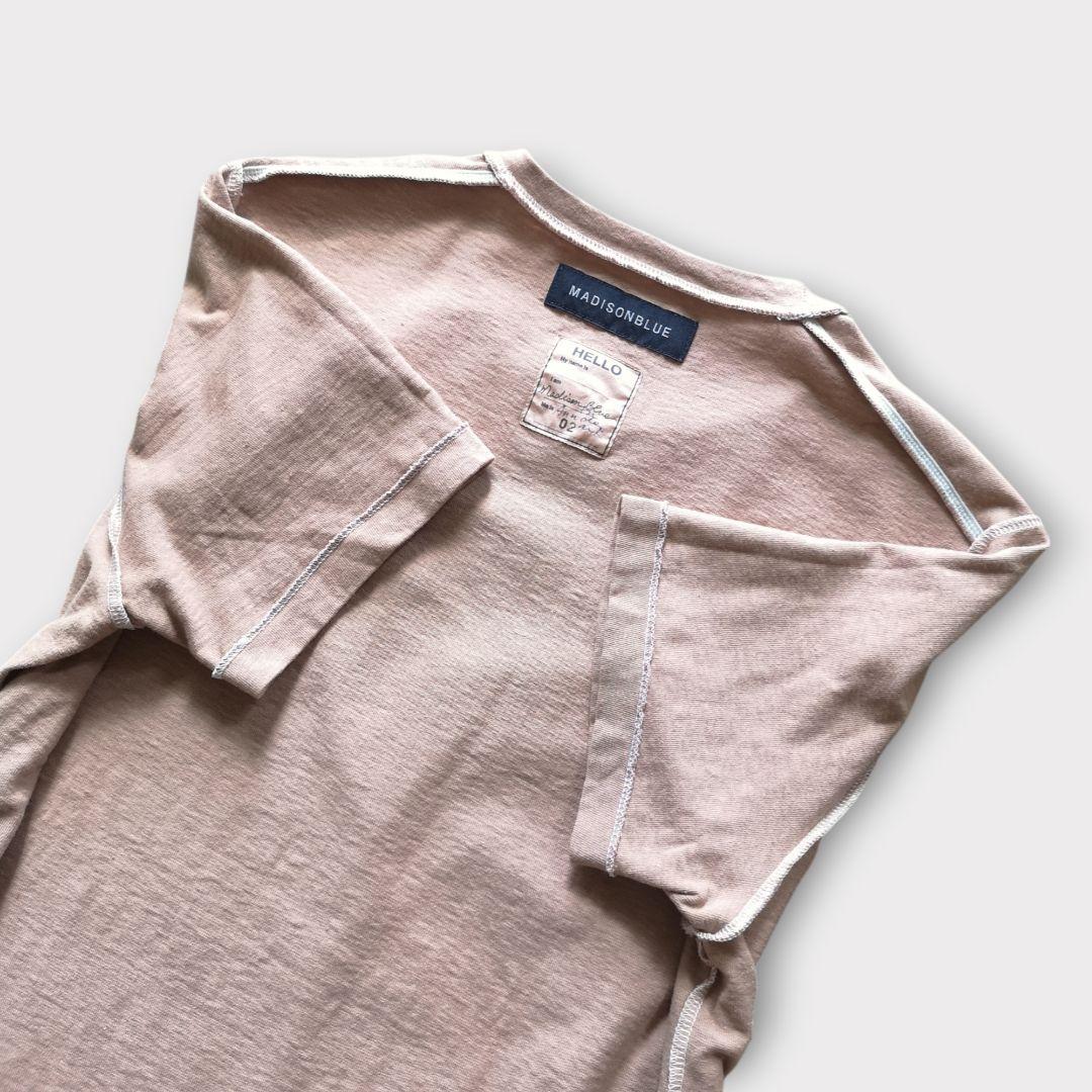 美品 MADISONBLUE HELLO ロゴＴシャツ 希少カラー ２ ベージュ