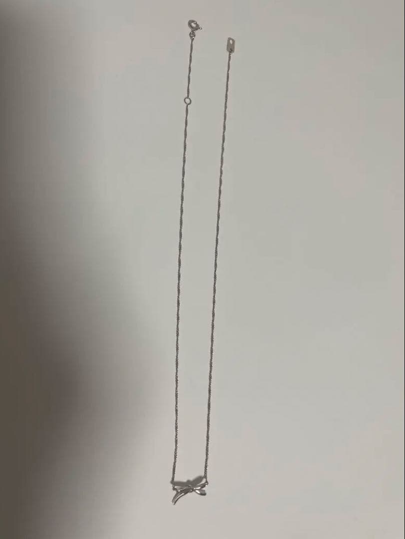 ete リボンモチーフ ネックレス ピンクゴールド