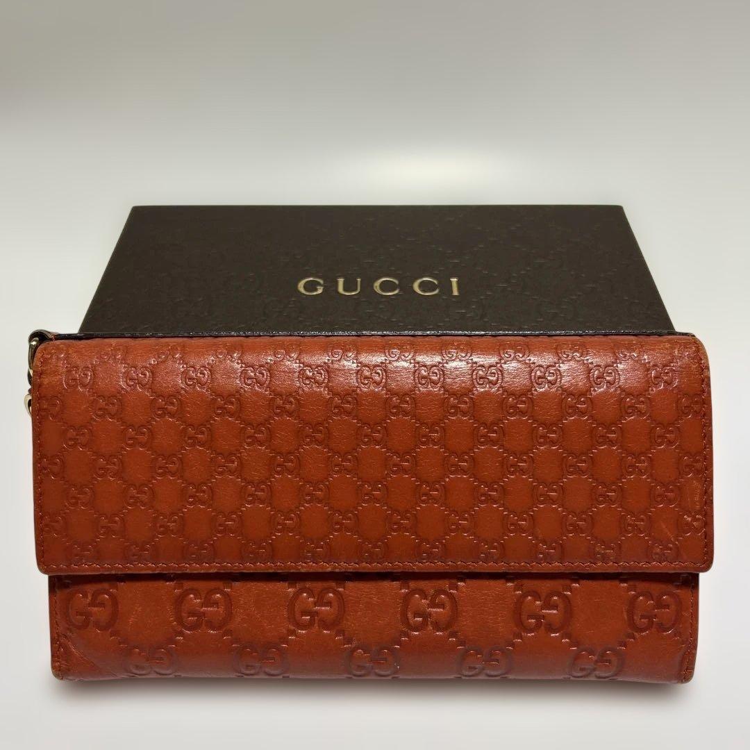 GUCCI グッチ　GGパターン 長財布 オレンジ