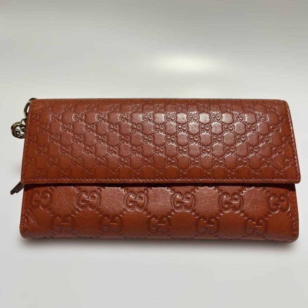 GUCCI グッチ　GGパターン 長財布 オレンジ