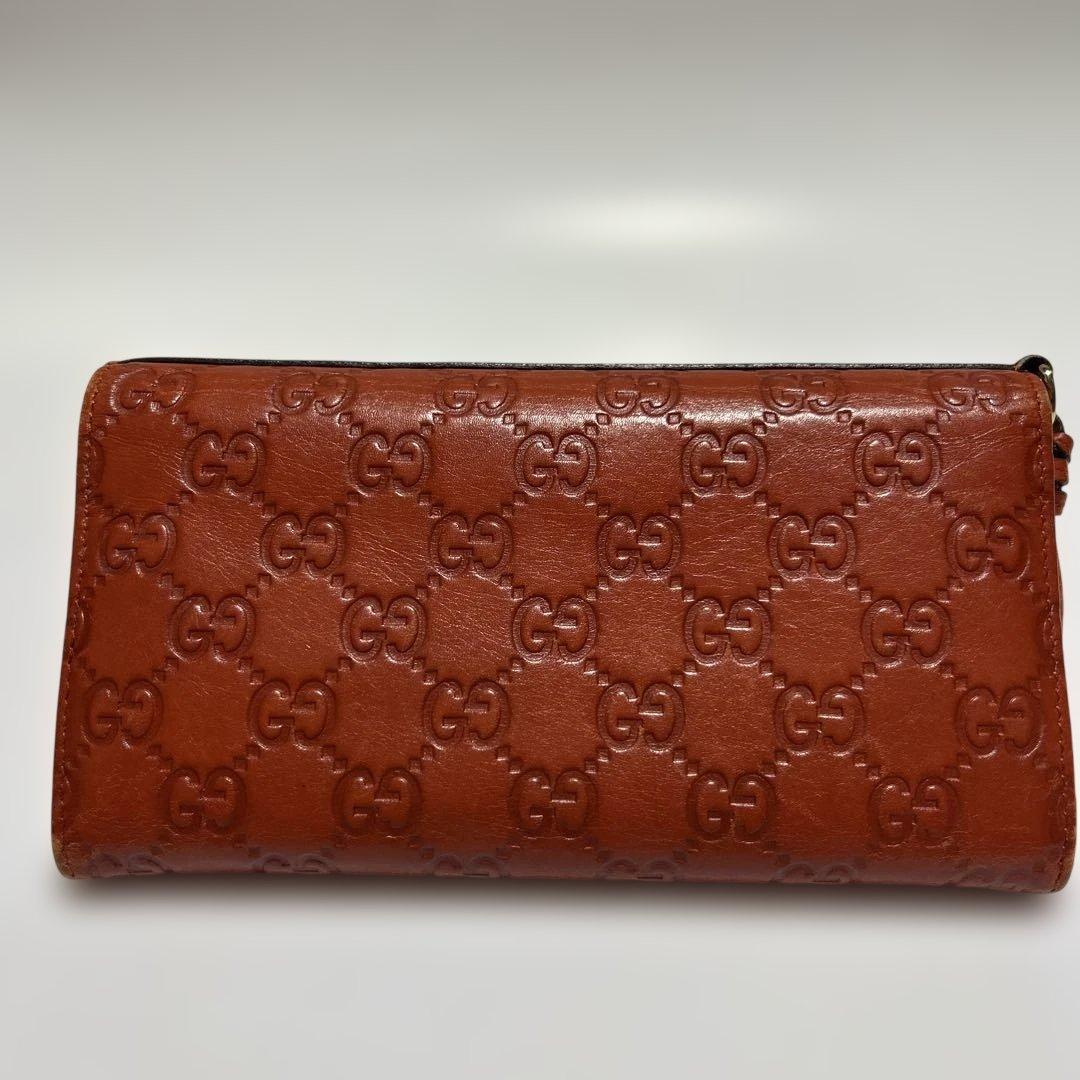 GUCCI グッチ　GGパターン 長財布 オレンジ