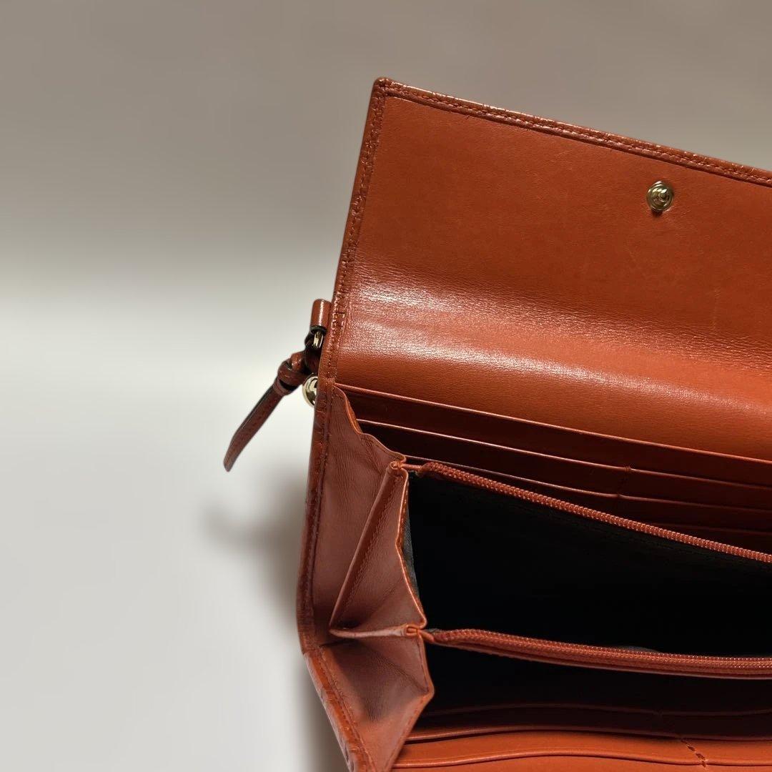 GUCCI グッチ　GGパターン 長財布 オレンジ