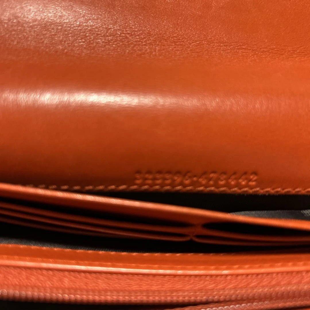 GUCCI グッチ　GGパターン 長財布 オレンジ