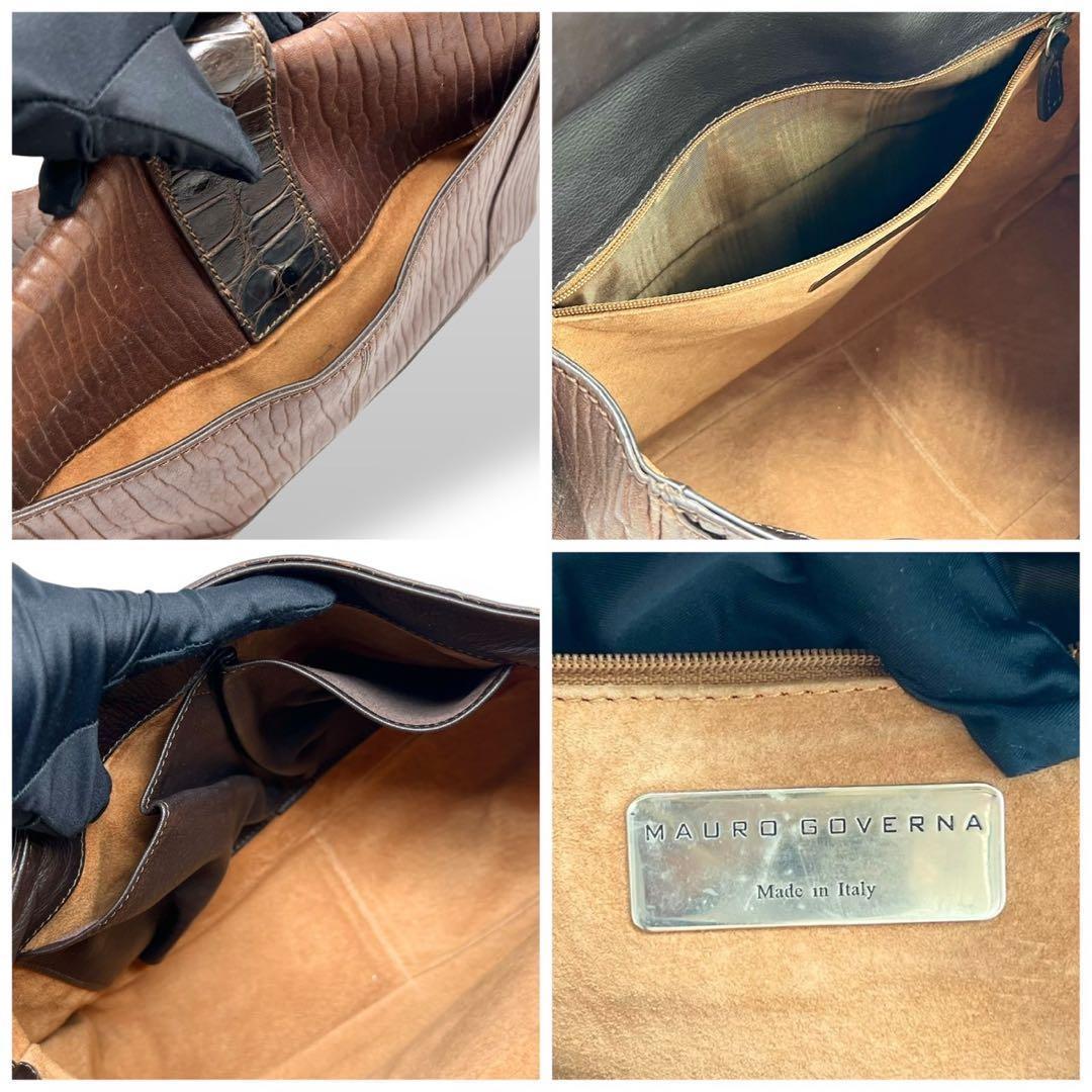 マウロゴヴェルナ ハンドバッグ トートバッグ レザー クロコ アザラシ 肩掛け