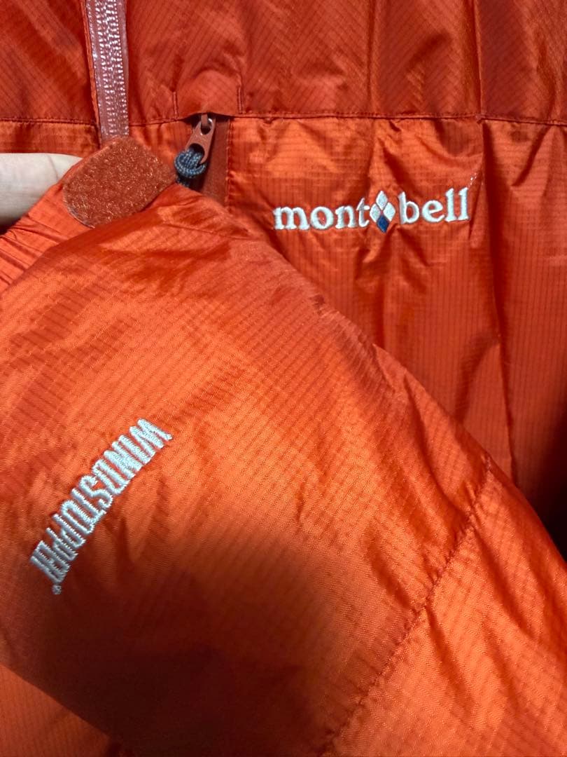 美品モンベル800FP GOREパーマフロストダウンパーカXL オレンジ