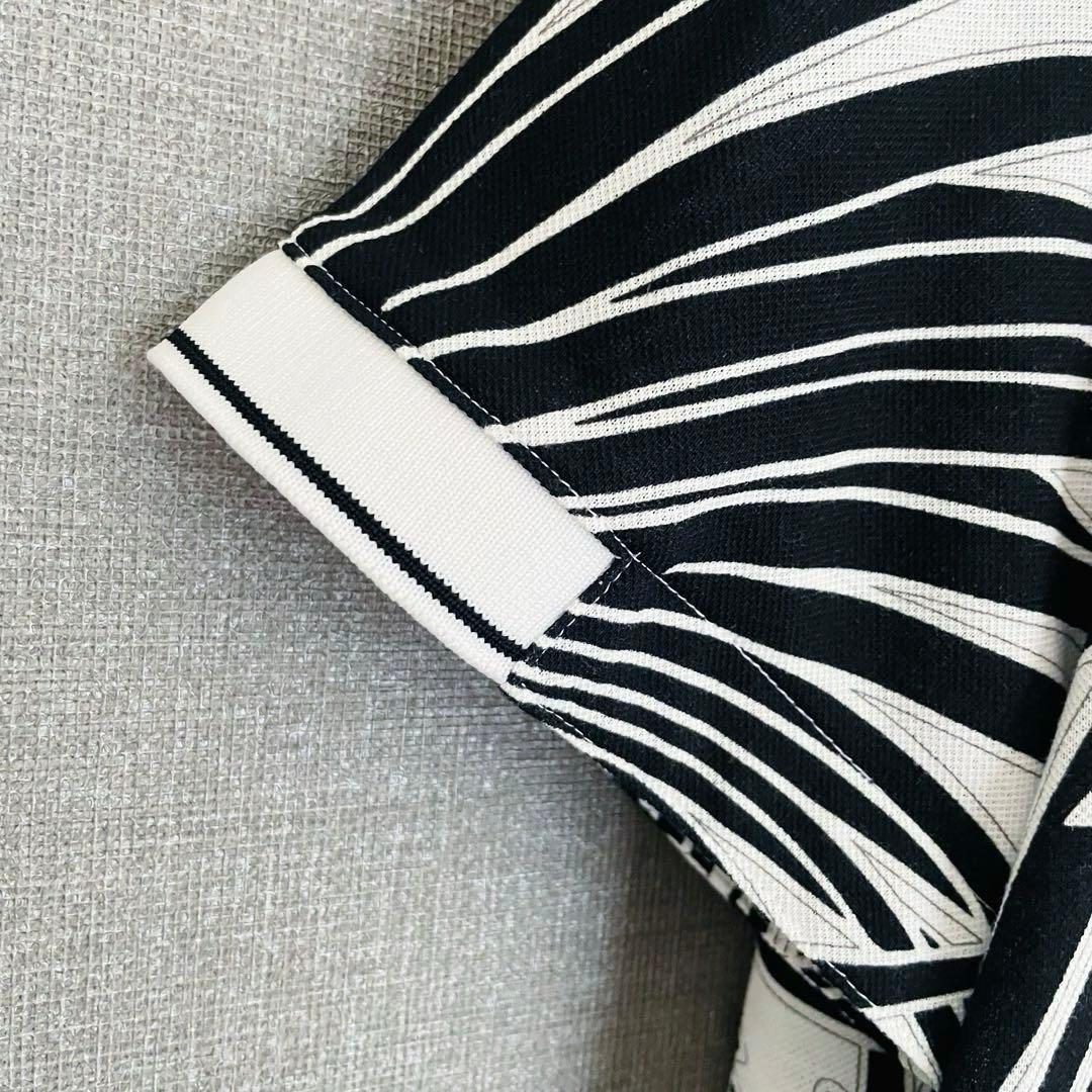 ✨近年 未使用級✨レオナール モノトーンボタニカルポロシャツ トリム ロゴ XL