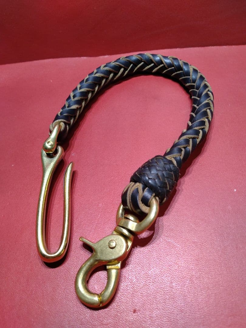 ★いち様★ウォレットロープ☆ホーウィン・クロムエクセルレザー茶芯☆真鍮金具