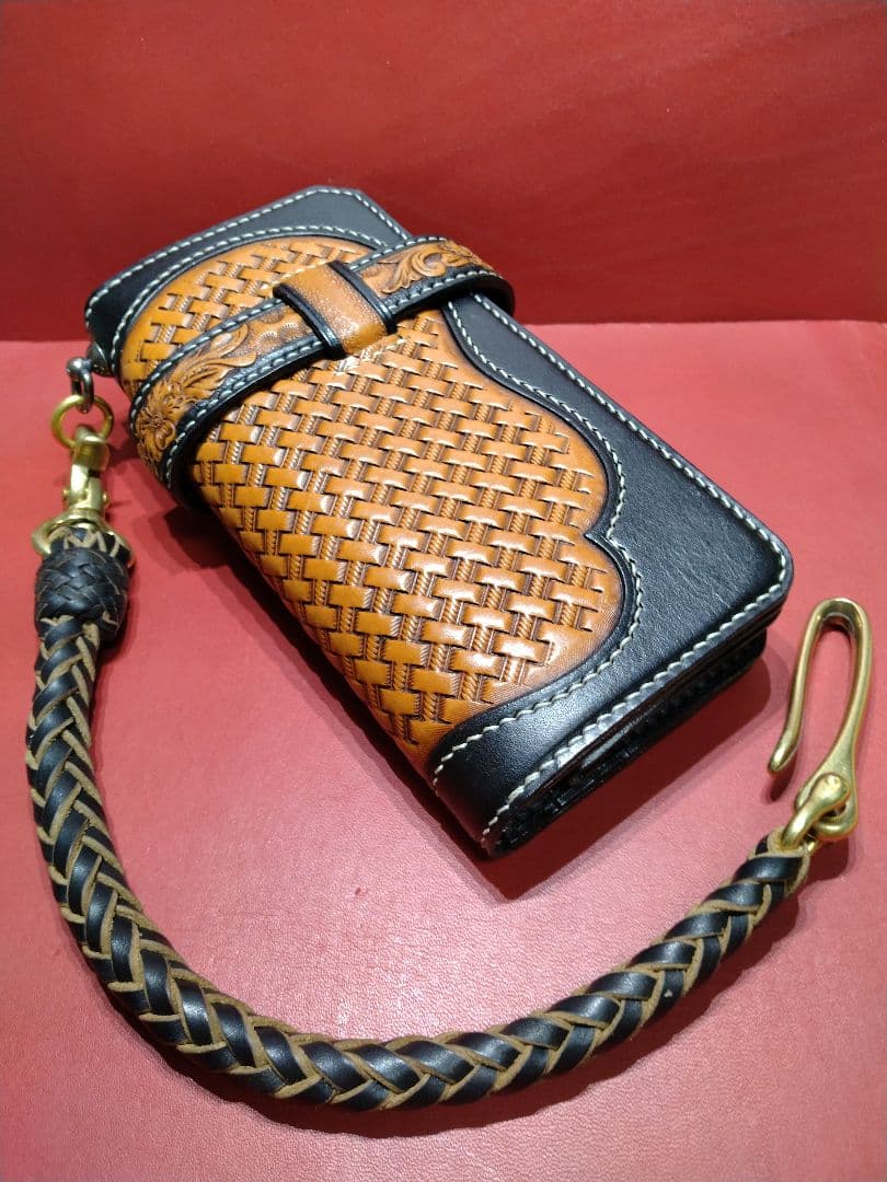 ★いち様★ウォレットロープ☆ホーウィン・クロムエクセルレザー茶芯☆真鍮金具