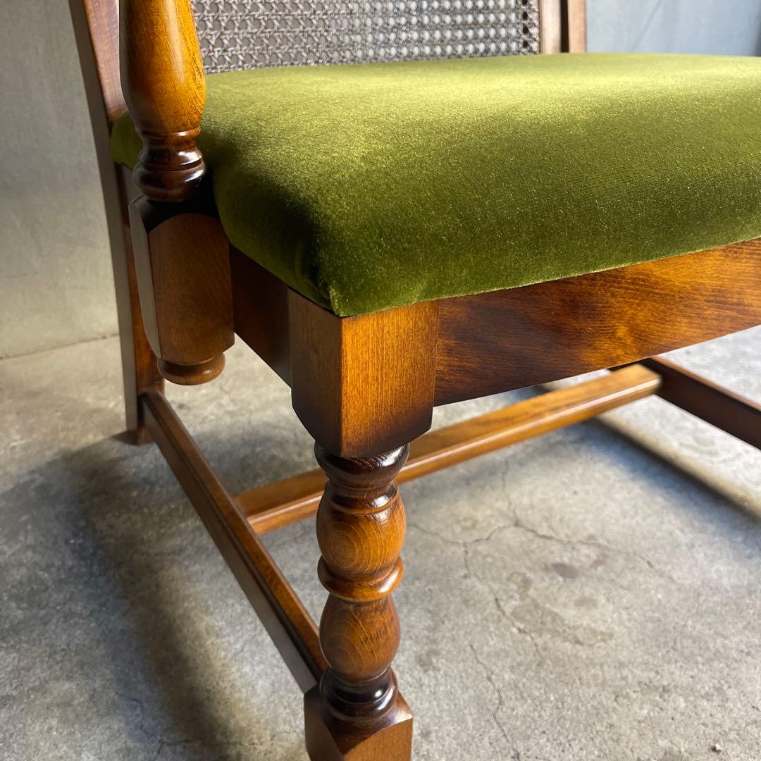 karimoku カリモク　コロニアル モケットグリーン アームチェア