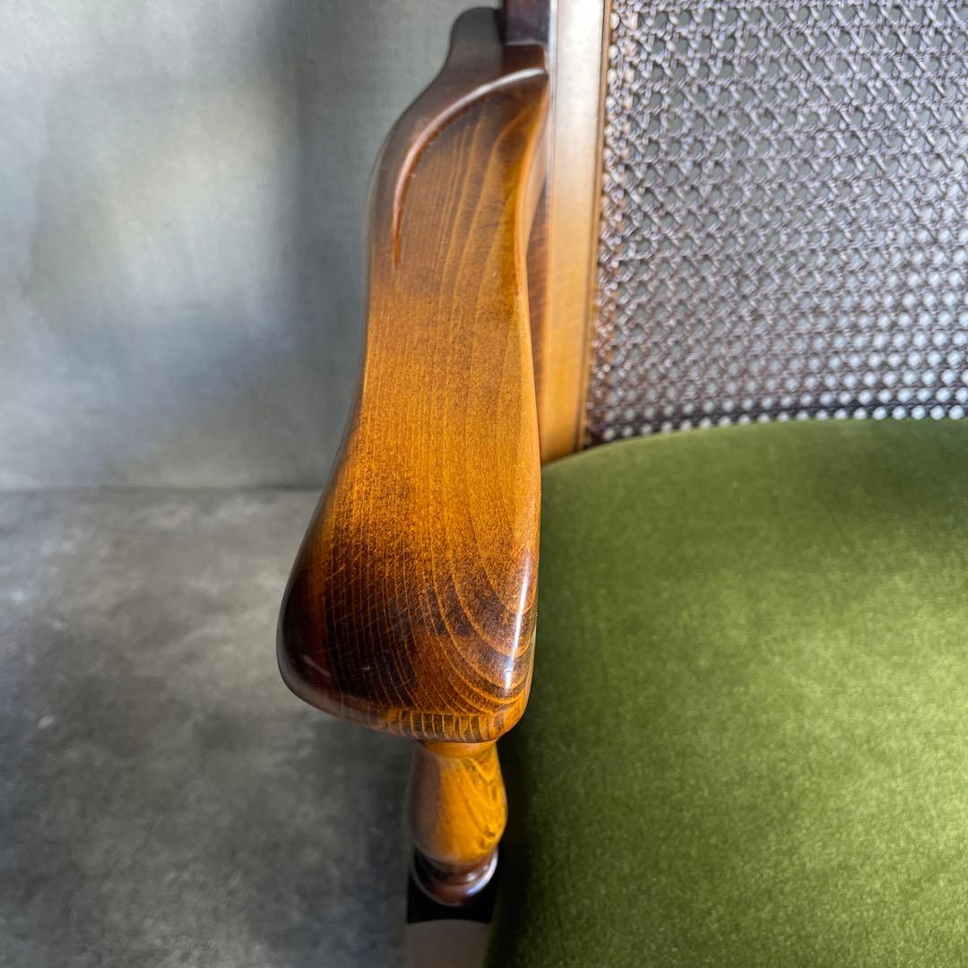 karimoku カリモク　コロニアル モケットグリーン アームチェア