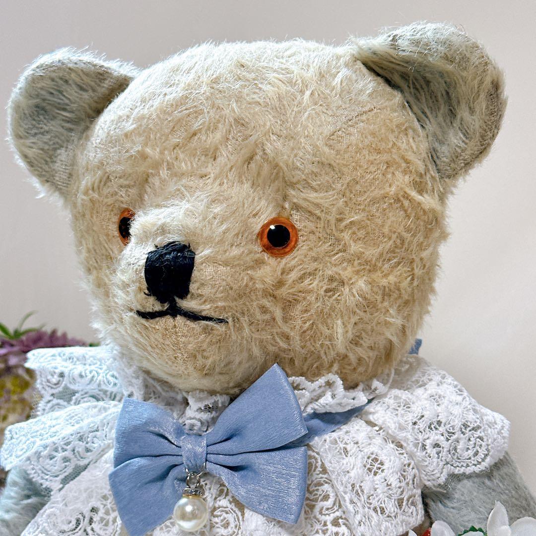 チャーリー 様　❤️ブルー×ホワイトのアンティークベア❤️テディベア