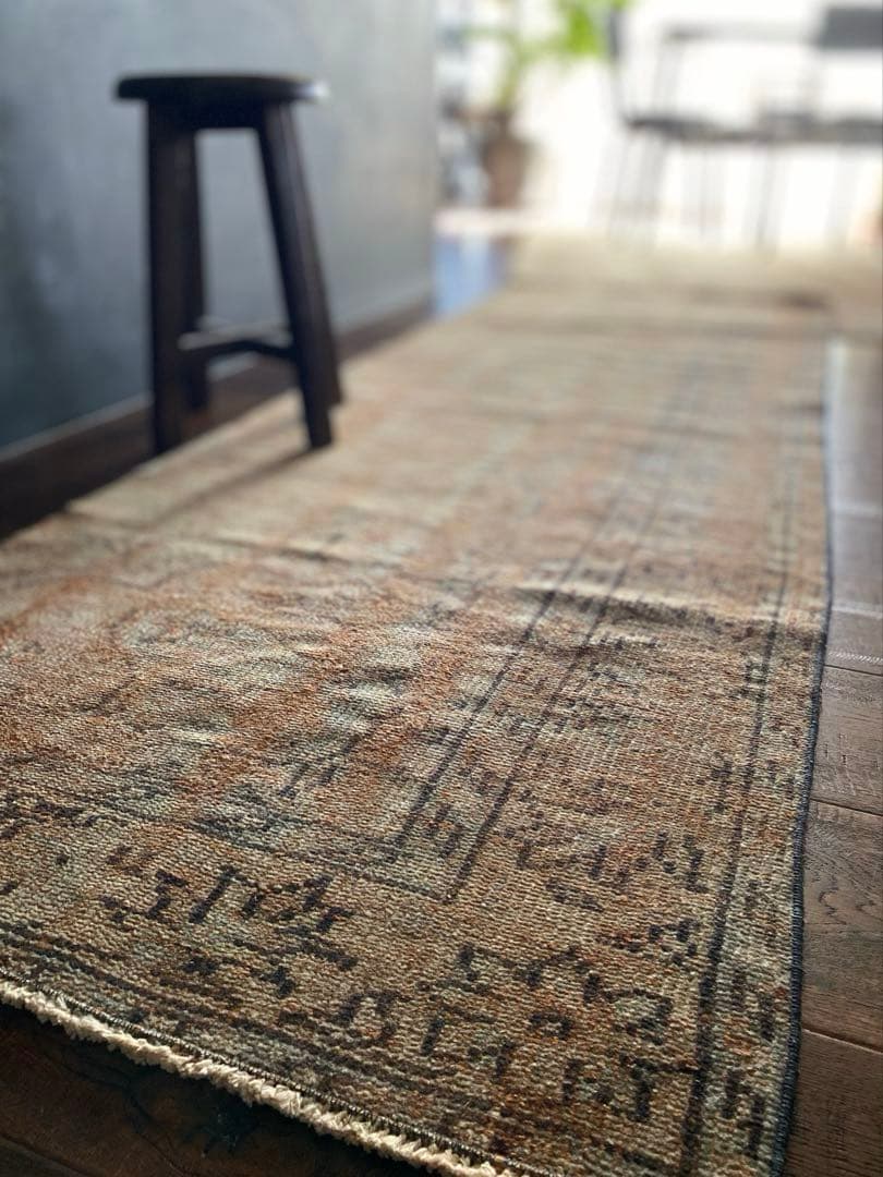 訳あり特価ロングランナーラグ　ヴィンテージラグ　トルコラグ